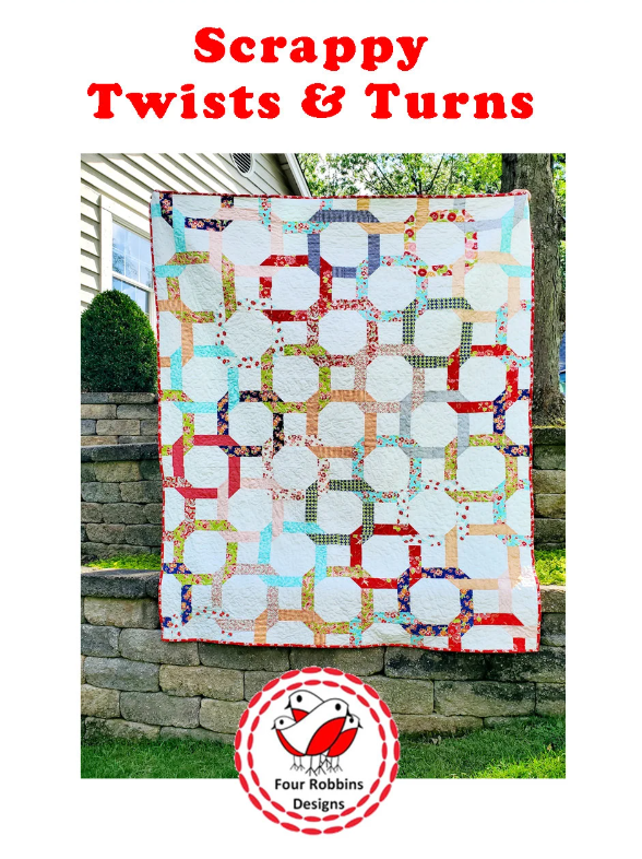 Scrappy Twists & Turns Quilt PDF Pattern by Four Robbins Designs