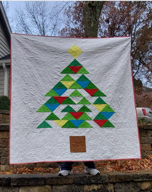 O Christmas Tree Quilt Downloadable PDF Pattern by Four Robbins Designs