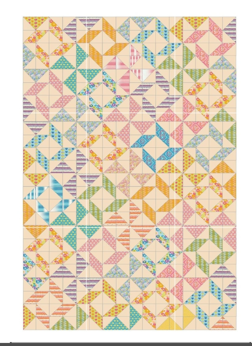 Vintage Pinwheels Quilt Pattern PDF by Four Robbins Designs - Immediate Download