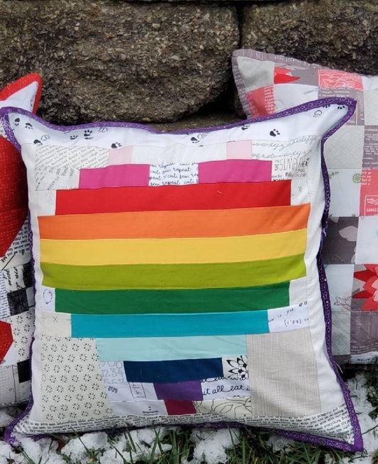 Rainbow Heart Pillow Cover PDF Pattern