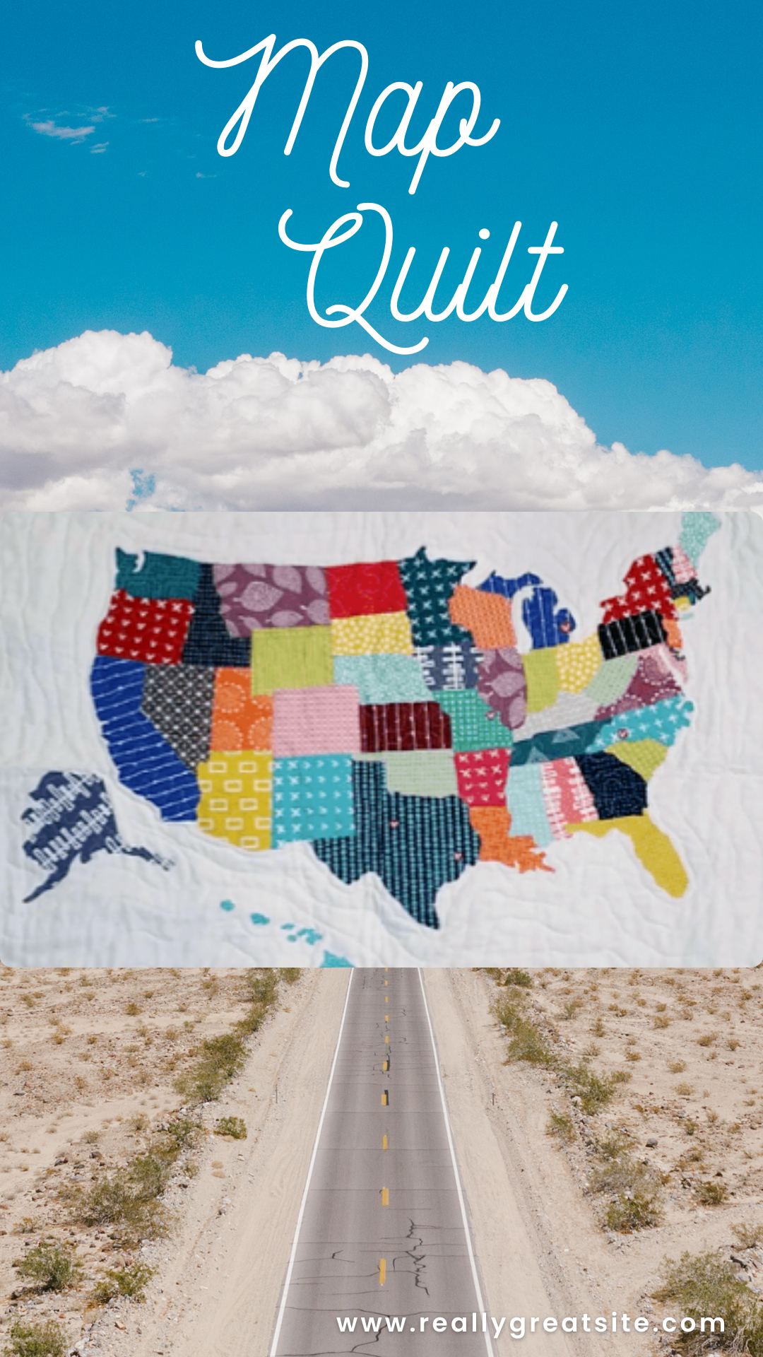 U.S. Map quilt tutorial by Four Robbins